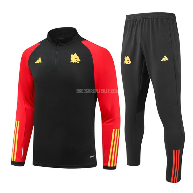 2023-24 adidas asローマ 231225a1 ブラック 赤 サッカー スウェットシャツ